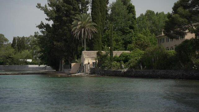 View of Dassia coastline and Ionian Sea, Dassia, Corfu, Ionian Islands, Greek Islands, Greece