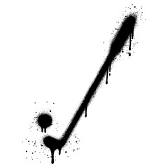 Graffiti Spray Painted golf stick icon isolated on white background. © tedi