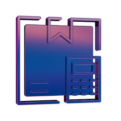 3D Neon Retro Icon - Delivery Box Calculator Symbol Online Shopping