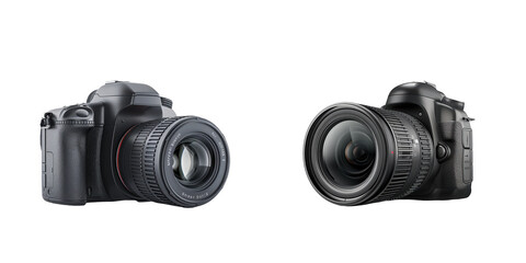 Two modern digital cameras showcasing advanced designs and powerful lenses for photography enthusiasts and professionals.