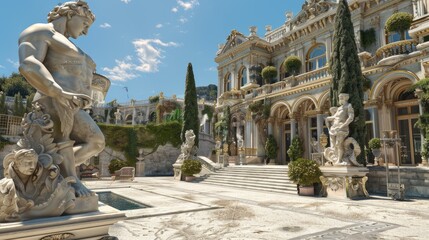 Obraz premium A grand estate with a Renaissance Revival design