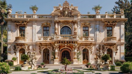 Obraz premium A grand estate with a Rococo architectural style