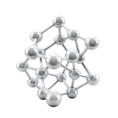 Obraz premium 3D model of a molecular structure showcasing interconnected atoms and bonds, ideal for science and educational purposes.