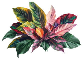 Vibrant tropical plant leaves