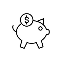 Saving Budget outline icons, minimalist vector illustration ,simple transparent graphic element .Isolated on white background