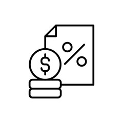 Obraz premium Budget loan outline icons, minimalist vector illustration ,simple transparent graphic element .Isolated on white background