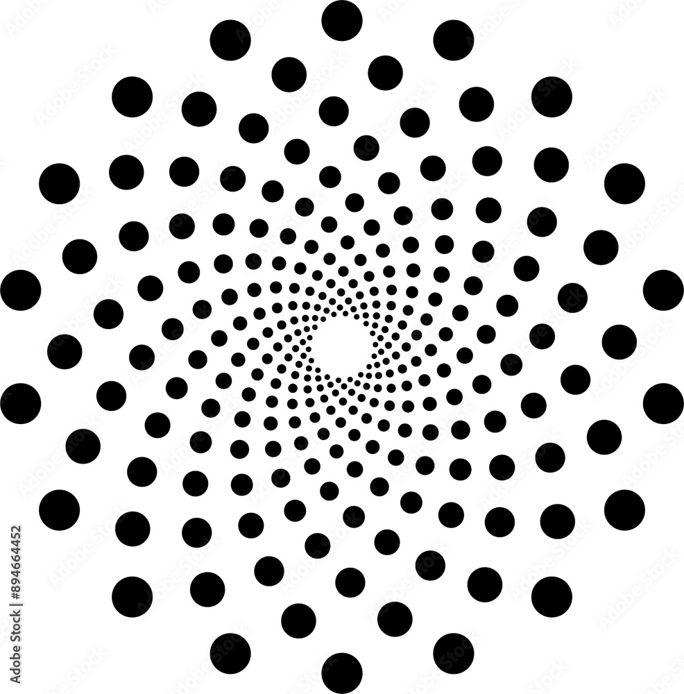Poster dotted circular shape, element. abstract motif with circles