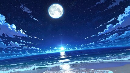 Ethereal Night Ocean View