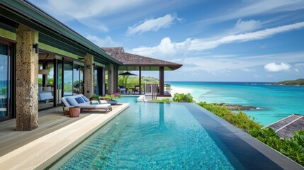 Fototapeta premium A luxurious island bungalow with a modern design