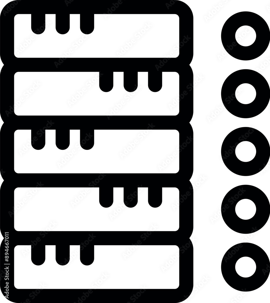 Poster simple icon showing a server room database being accessed