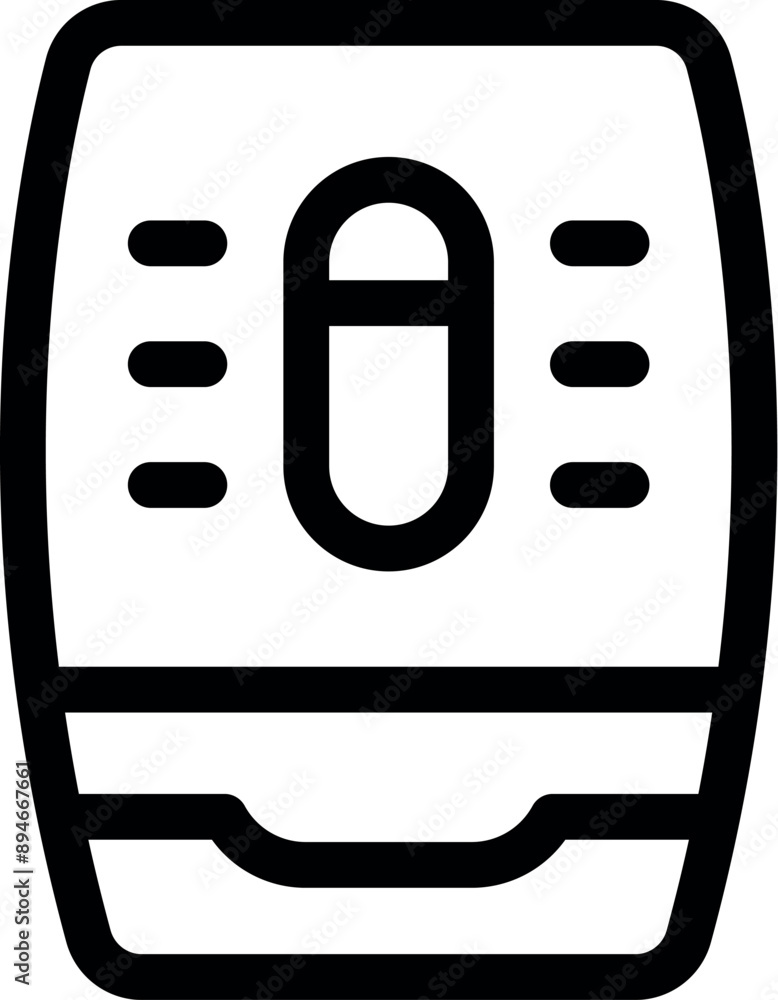 Poster icon of an airplane seat light panel showing the reading light button and the crew call buttons