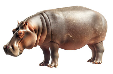 Fototapeta premium hippopotamus side view isolate is on transparent background