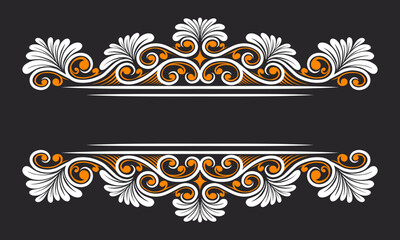 Ornament floral design element for frame, border, and wedding with vintage style