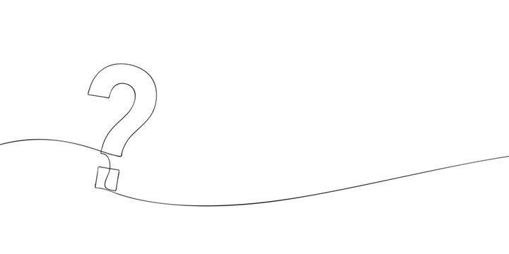 recommend clip art: A single line drawing of a question mark. Continuous line question mark symbol icon. One line icon. Vector illustration.