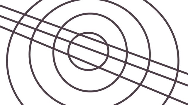 A bunch of lines moves quickly on top of the jerking rings.