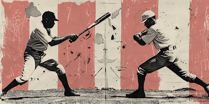 Two baseball players, one in the batter's box and the other on the pitcher's mound, engaging in a heated face-off before the start of a game.