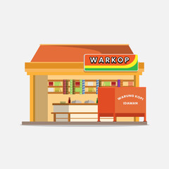 coffee shop illustration. flat cartoon style