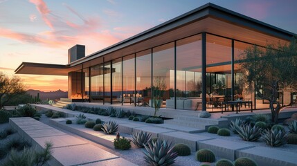 Obraz premium A luxury desert villa with a modern design
