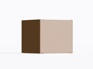 cardboard box on white background, Suitable for packaging mockup - 3D rendering illustration