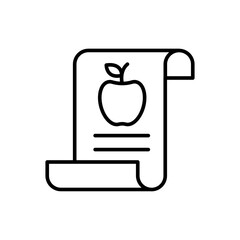 Fruit list outline icons, minimalist vector illustration ,simple transparent graphic element .Isolated on white background