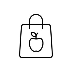 Fruit bag outline icons, minimalist vector illustration ,simple transparent graphic element .Isolated on white background