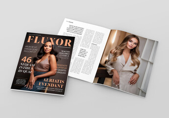 Cover and Spread Magazine Mockup