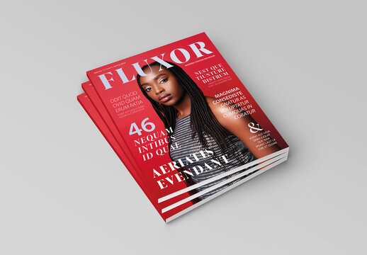 Stack of Three Magazines Cover Mockup