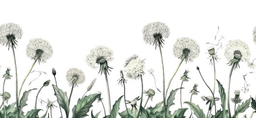 PNG Delicate dandelions in serene field