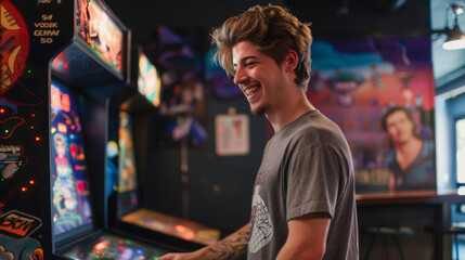 Obraz premium Retro Recharged: Standup Arcade Revival