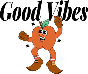 cheerful red apple mascot