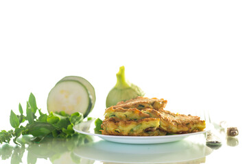homemade food, fried zucchini pancakes