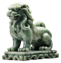 PNG Elegant jade lion statue art