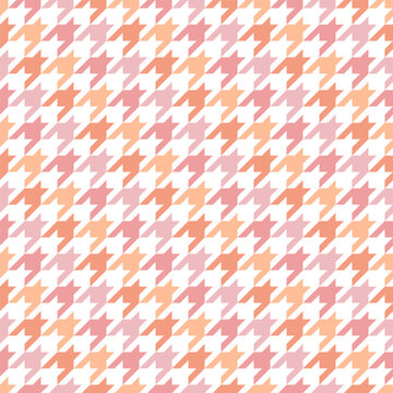 Endlosmuster Hahnentritt Orange Pink Rosa Und Wei&szlig;