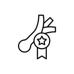 Leek badge outline icons, minimalist vector illustration ,simple transparent graphic element .Isolated on white background