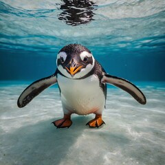Obraz premium Antarctic Ice Snow Cold Winter Swimming underwater Penguin 