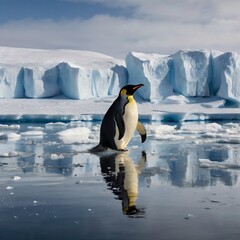 Antarctic Ice Snow Cold Winter Penguin in alaska