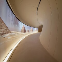 Obraz premium VR art gallery exhibiting digital artworks