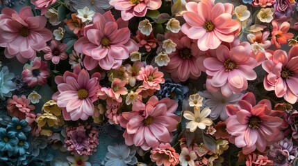 Synthetic flower backdrop or textures