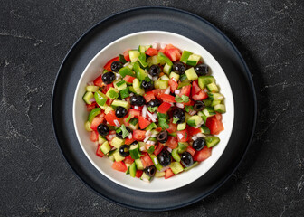 Turkish Shepherd Salad, Coban Salatasi in a bowl