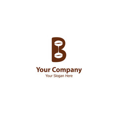letter b with coffee beans silhouette.