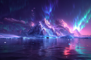 Ethereal Majesty: Aurora's Dance over the Mystic Iceberg | Generative AI