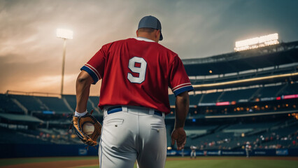 Obraz premium Baseball Pitcher Walking to the Mound