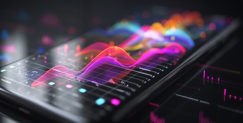 Obraz premium Smartphone Displaying Data Graph