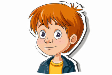 Obraz premium Smiling Boy Cartoon Illustration 