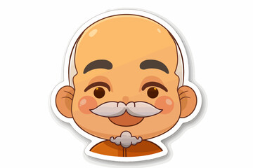 Fototapeta premium Smiling Senior Man Cartoon Character Illustration 