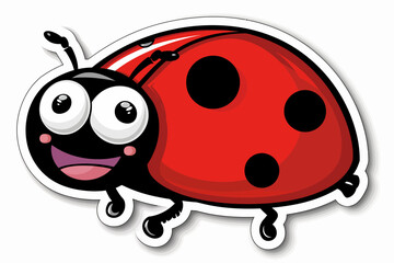Obraz premium Happy Ladybug Sticker