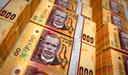 Malawi kwacha money banknotes pack 3d illustration