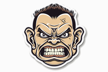 Rage Face: A cartoon illustration of a man's face contorted in a furious expression with bared teeth and intense eyes. The artwork is in a bold, graphic style, capturing the raw emotion of anger.  