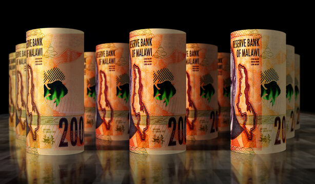 Malawi kwacha money banknotes rolls 3d illustration