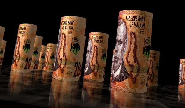 Malawi kwacha money banknotes rolls 3d illustration